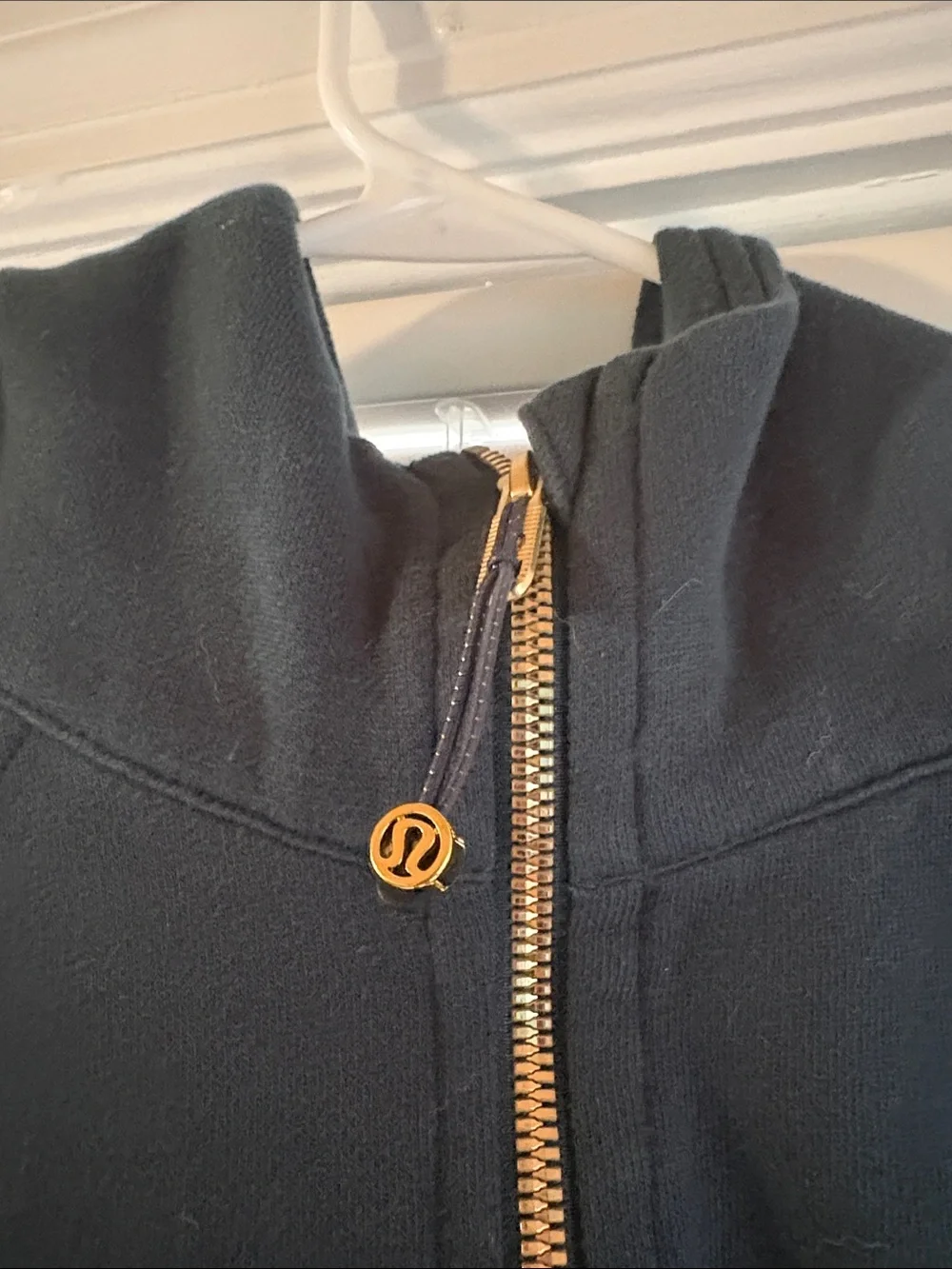 lululemon athletica dark teal Half-Zip Hooded Pullover, crop style